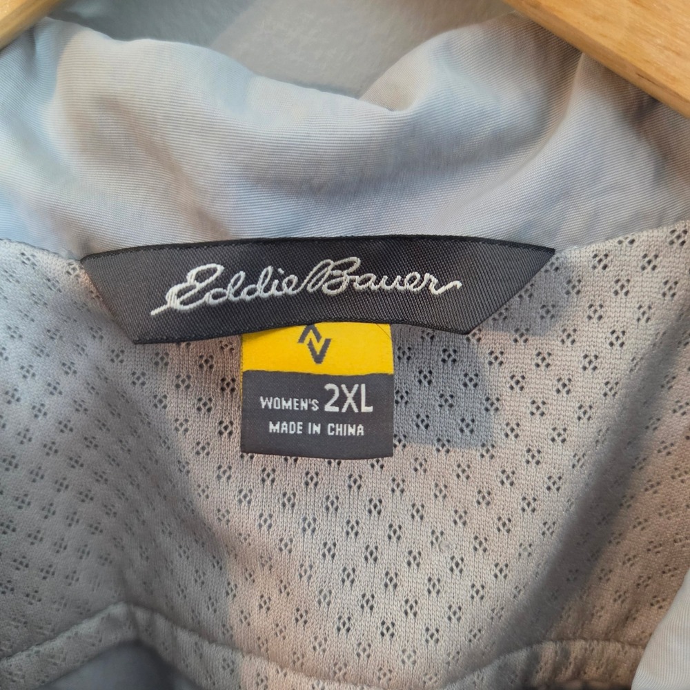 Eddie Bauer Womens 2XL Light Gray Full Zip Utility Safari Hiking Vest Mesh Back - Picture 3 of 10